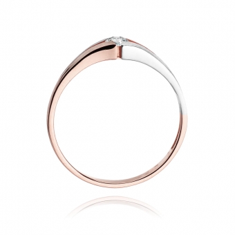 Pierścionek z różowego złota z brylantem 0.08ct BD207/08/R