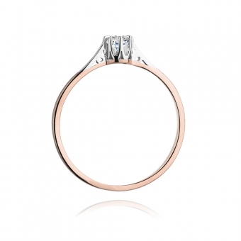 Pierścionek z różowego złota z brylantem 0.08ct BD209/010/R
