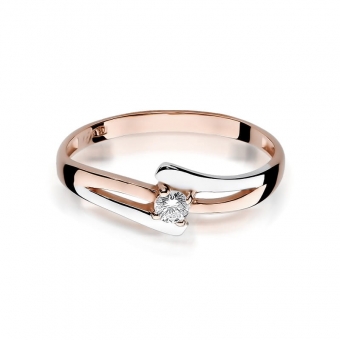 Pierścionek z różowego złota z brylantem 0.08ct BD210/08/R