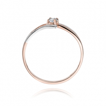 Pierścionek z różowego złota z brylantem 0.08ct BD210/08/R