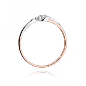 Pierścionek z różowego złota z brylantem 0.08ct BD211/08/R
