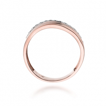 Pierścionek z różowego złota z brylantami 0.09ct BD214/R