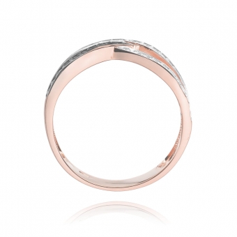 Pierścionek z różowego złota z brylantami 0.27ct BD215/CZ/R