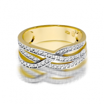 Złoty pierścionek zaręczynowy z brylantami 0.27ct BD215