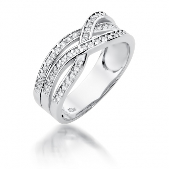 Pierścionek zaręczynowy z białego złota z brylantami 0.27ct BD215/W