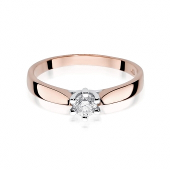 Pierścionek z różowego złota z brylantem 0.30ct BD220B/30/R