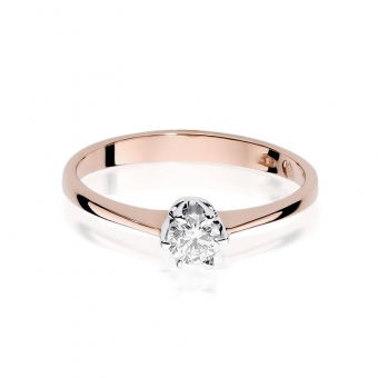 Pierścionek z różowego złota z brylantem 0.20ct BD220/20/R