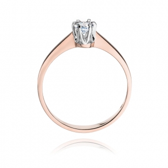 Pierścionek z różowego złota z brylantem 0.20ct BD220/20/R