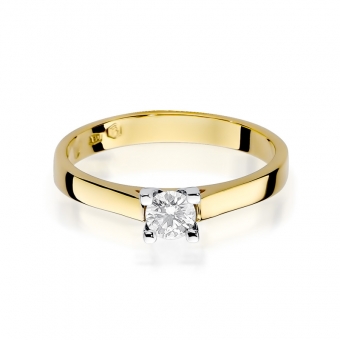 Złoty pierścionek zaręczynowy z brylantem 0.30ct BD221B/30