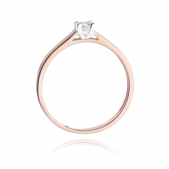 Pierścionek z różowego złota z brylantem 0.10ct BD221/10/R