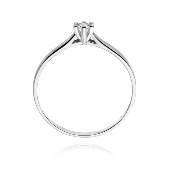 Pierścionek zaręczynowy z białego złota z brylantem 0.04ct BD222/W