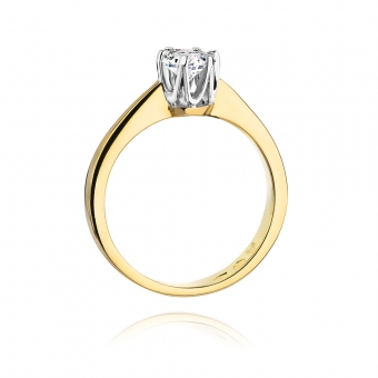 Złoty pierścionek zaręczynowy z brylantem 0.04ct BD222