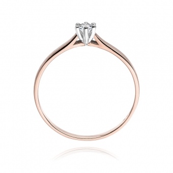 Pierścionek z różowego złota z brylantem 0.08ct BD222/08/R