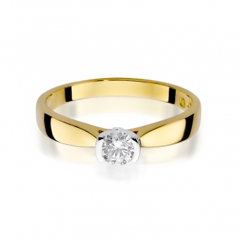Złoty pierścionek zaręczynowy z brylantem 0.25ct BD223B/25