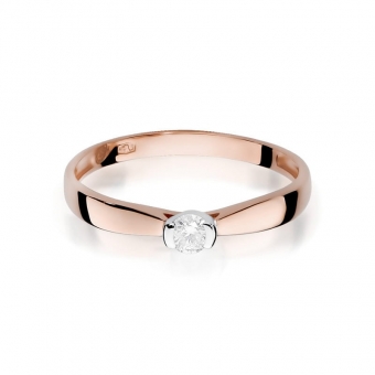 Pierścionek z różowego złota z brylantem 0.08ct BD223/08/R