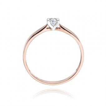Pierścionek z różowego złota z brylantem 0.08ct BD223/08/R