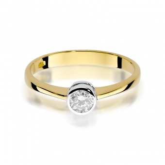 Złoty pierścionek zaręczynowy z brylantem 0.30ct BD224B/30