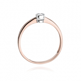 Pierścionek z różowego złota z brylantem 0.08ct BD224/08/R