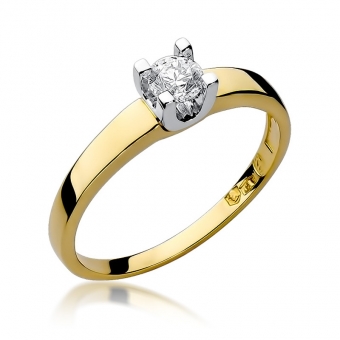 Złoty pierścionek zaręczynowy z brylantem 0.30ct BD225B/30