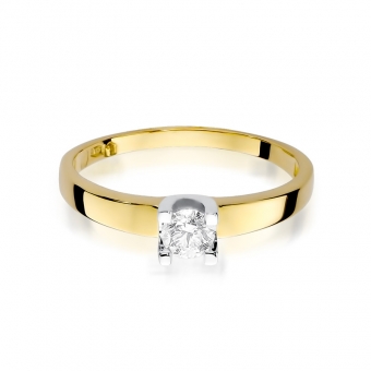 Złoty pierścionek zaręczynowy z brylantem 0.25ct BD225B/25