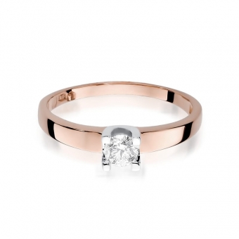 Pierścionek z różowego złota z brylantem 0.25ct BD225B/25/R