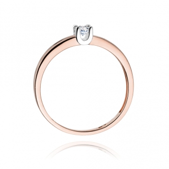 Pierścionek z różowego złota z brylantem 0.10ct BD225/10/R