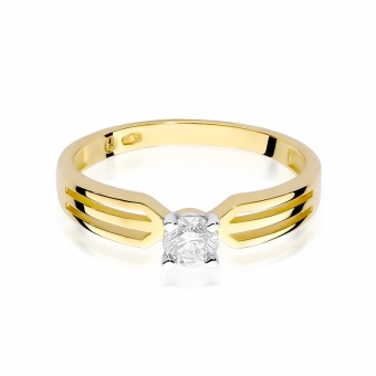 Złoty pierścionek zaręczynowy z brylantem 0.25ct BD226B/25
