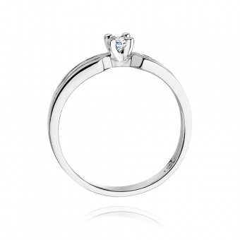 Pierścionek zaręczynowy z białego złota z brylantem 0.08ct BD226/08/W