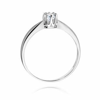 Pierścionek zaręczynowy z białego złota z brylantem 0.15ct BD228/W