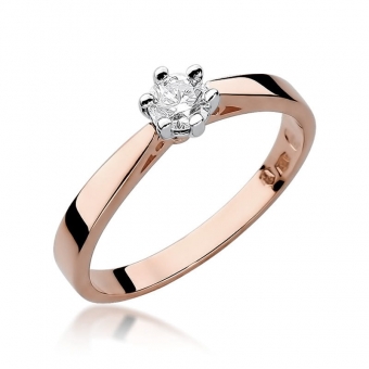 Pierścionek z różowego złota z brylantem 0.30ct BD229/30/R