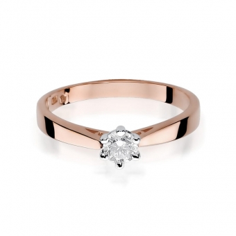 Pierścionek z różowego złota z brylantem 0.30ct BD229/30/R