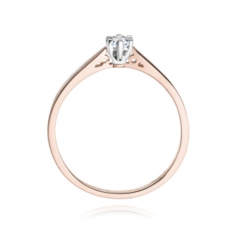 Pierścionek z różowego złota z brylantem 0.10ct BD229/R