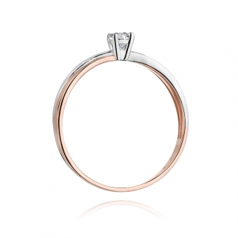 Pierścionek z różowego złota z brylantem 0.08ct BD230/08/R