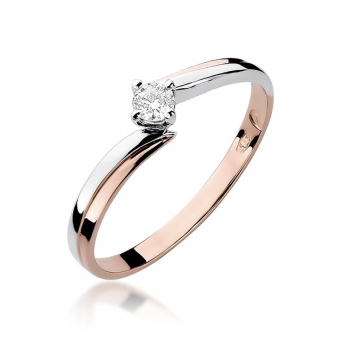 Pierścionek z różowego złota z brylantem 0.08ct BD231/08/R