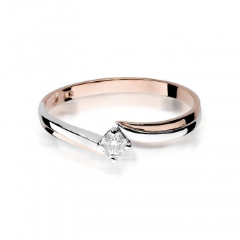 Pierścionek z różowego złota z brylantem 0.08ct BD231/08/R