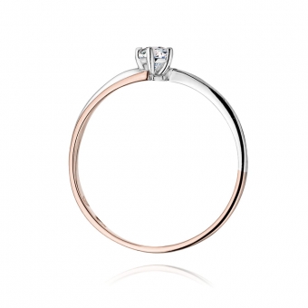 Pierścionek z różowego złota z brylantem 0.08ct BD231/08/R