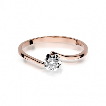Pierścionek z różowego złota z brylantem 0.08ct BD232/08/R