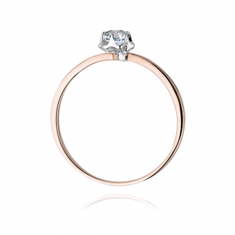Pierścionek z różowego złota z brylantem 0.08ct BD232/08/R