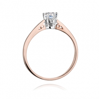 Pierścionek z różowego złota z brylantem 0.25ct BD234B/25/R