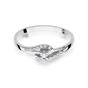 Pierścionek zaręczynowy z białego złota z brylantami 0.11ct BD237/W