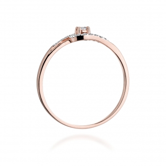 Pierścionek z różowego złota z brylantami 0.11ct BD237/R