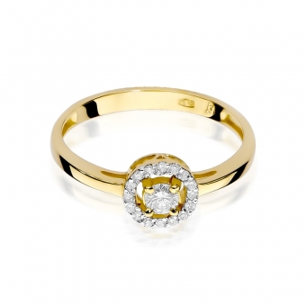 Złoty pierścionek zaręczynowy z brylantami 0.20ct BD238