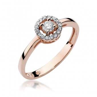 Pierścionek z różowego złota z brylantami 0.20ct BD238/R