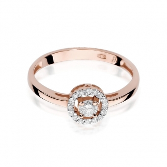 Pierścionek z różowego złota z brylantami 0.20ct BD238/R