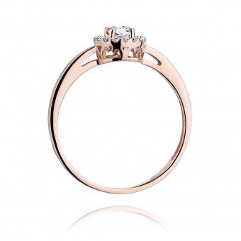 Pierścionek z różowego złota z brylantami 0.20ct BD238/R