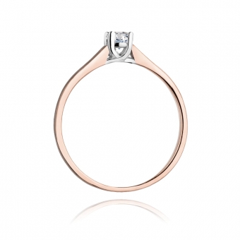 Pierścionek z różowego złota z brylantem 0.20ct BD239/R