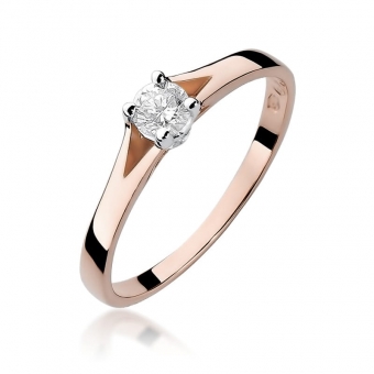 Pierścionek z różowego złota z brylantem 0.20ct BD240/R