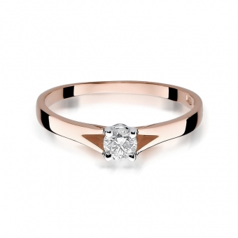 Pierścionek z różowego złota z brylantem 0.20ct BD240/R