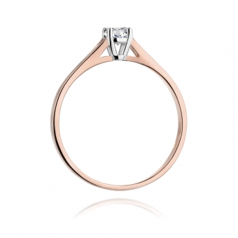Pierścionek z różowego złota z brylantem 0.20ct BD240/R