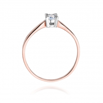 Pierścionek z różowego złota z brylantem 0.20ct BD242/R